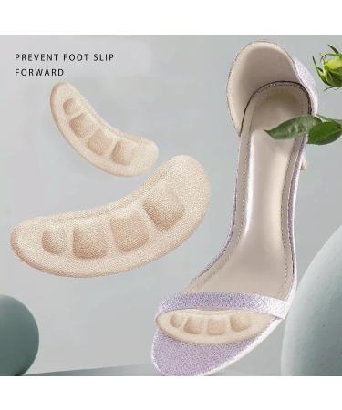 4 Pairs Ball of Foot Cushions | Gel Metatarsal Pads for Women | Non-Slip Forefoot Cushions for High Heels | Pain Relief Reusable Insole Cushions - Beige - Buy Online on GoSupps.com