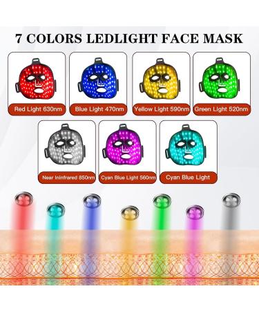 LED Light Therapy Mask - 7 Colors Near Infrared Face Device for Home & Travel Skincare - Buy Online on GoSupps.com