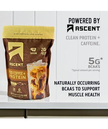 Ascent Iced Coffee Protein Powder - High Protein Coffee Powder 20 g Protein & 100 mg Caffeine - 30 Servings Iced Coffee 1.75 Pound (Pack of 1) - Buy Online on GoSupps.com
