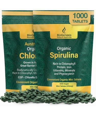 Biogenesis Complete Australian Nutrition Kit: Australian Grown Superfood Mini Tablets 2 x 1000 Count (2000 Total) Natural Immune & Energy Support Vegan & Non-GMO
