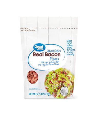 Great Value Reduced Sodium Real Bacon Pieces, 2.5 oz (3 bags)