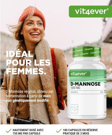 D-Mannose - 180 capsules - 1500 mg per daily serving - Premium: From vegetable fermentation - High dosed - Natural - Vegan - Buy Online on GoSupps.com