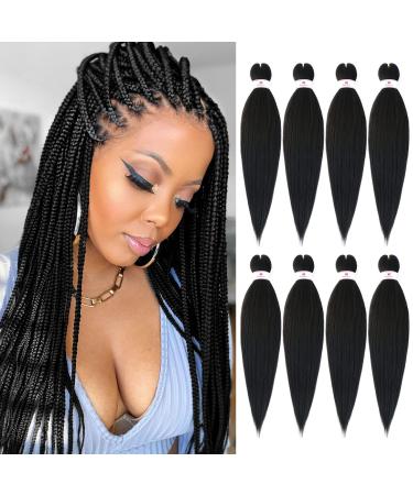 Beyond Beauty 8 Packs Black Pre Stretched Braiding Hair Synthetic Yaki EZ Braiding Coi Leray Braids Knotless Braiding Hair Extensions Pre Stretched Hot Water Setting Crochet Braids 20Inch(1B) 8Packs--20Inch #1B - Buy Online on GoSupps.com