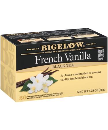 Bigelow French Vanilla Black Tea, Caffeinated, 20 Count (Pack of 6), 120 Total Tea Bags French Vanilla 20 Count (Pack of 6)