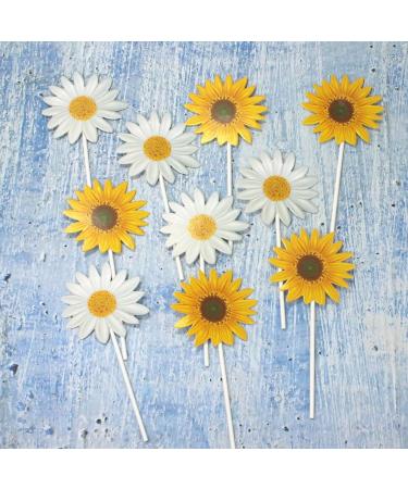 40 Pieces Sunflower Cupcake Toppers Daisy Cupcake Toppers Flower Cake Picks for Easter Spring Party Decor Baby Shower Dessert Supplies - Buy Online on GoSupps.com