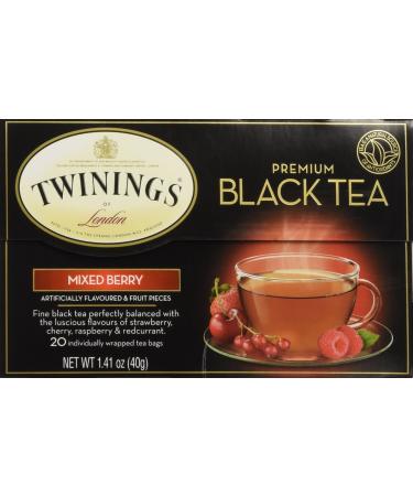 Twinings Premium Black Tea Mixed Berry 20 Tea Bags 1.41 oz (40g)