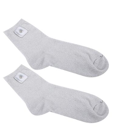 Vcedas Silver Fiber Therapy Conductive Massage Socks Electrode Socks (PU Leather on One Side)