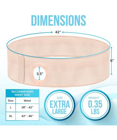 JJ CARE Extra Large Ostomy Belt for Men & Women | Post Operative Colostomy Support | Fits Waist 42-46 Inches - Buy Online on GoSupps.com