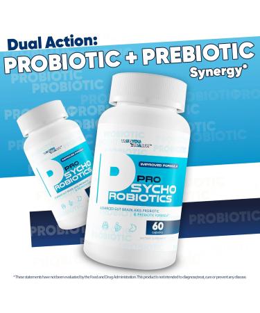 Pro Psycho Probiotics - Our Best Mood Supplement & Gut Brain Axis Supplement - Happy Brain Probiotics with Vitamin D - Happy Mood Pills for Women Men Psychobiotics Probiotic Mental Health Supplements - Buy Online on GoSupps.com