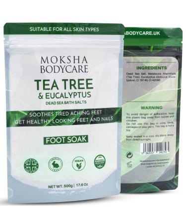 Foot Soak with Tea Tree Oil and Dead Sea Salt - Made In UK Helps Treat Nail Fungus and Athletes Foot Exfoliating Foot Soak for Hard Skin Foot Spa Bath Antifungal Feet Soak for Sore Tired Feet -500g