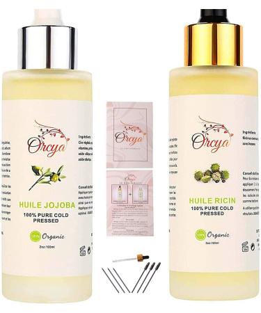 CASTOR OIL + JOJOBA OIL ORGANIC COLD PRESSED - 100% NATURAL REGULATING HAIR - LASHES - BEDS NAILS DEEP Nourishes Skin Face & Body 2 x 60 ml - Buy Online on GoSupps.com