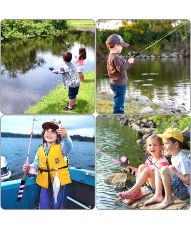 PLUSINNO Kids Fishing Pole Set - Portable Telescopic Rod and Reel Combo Kit with Tackle Box for Boys and Girls - Pink 1.5M - Buy Online on GoSupps.com