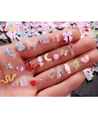 3D Butterfly Nail Charms Set - 1400pcs Y2K Nail Accessories for Acrylic Nails | Rhinestones, Multi-Shape, Luxury Kawaii Nail Art Supplies - Buy Online on GoSupps.com