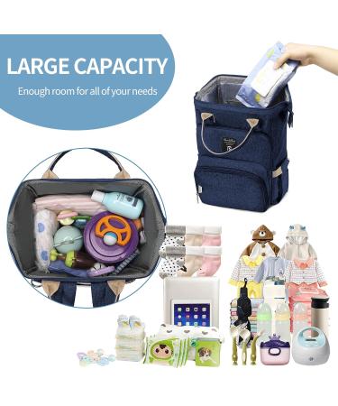 Stylish Pomelo Baby Diaper Backpack - Multifunctional Water-Repellent Large Capacity with Diaper Pad - New Blue Version - Buy Online on GoSupps.com
