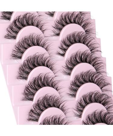 Yawamica Cat Eye 10 Pairs Pack False Eyelashes - Wispy Natural Mink Lashes Clear Band - Fluffy Russian Strip Lashes C Curl - 8-16MM - Cat Eye Design - Buy Online on GoSupps.com
