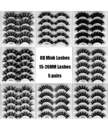 KANGQL Faux Mink Eyelashes 5 Pairs Fluffy-Lashes 8d Mink Lashes Long Thick Natural False Eyelashes Makeup Mink Eyelashes Dramatic Fake Lashes 07 - Buy Online on GoSupps.com