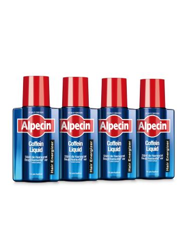 Alpecin Alpecin Hair Energizer Caffeine Liquid - 4 x 200ml - Hair Energizer to Prevent Hereditary Hair Loss in Men - Strengthen Hair Root