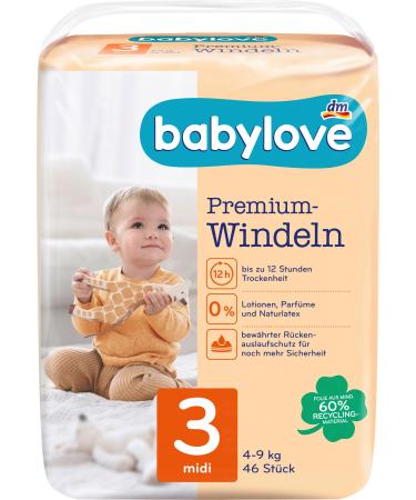 Babylove wet wipes and co (pack of 2 premium diapers size 3) Pack of 2 premium diapers size 3