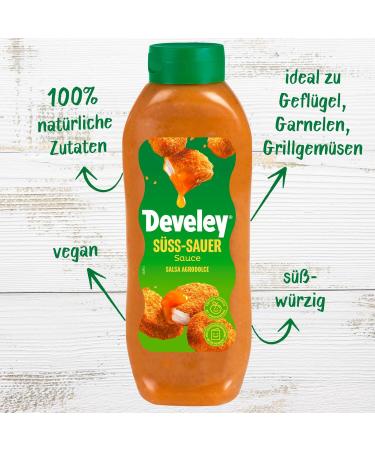 Develey Sweet and Sour Sauce Pack of 8 (8 x 875ml) | Exotic Fruity Apricot Puree | International Shipping Available - Buy Online on GoSupps.com