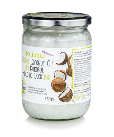 Kulau Organic Coconut Oil 450ml - Pure Cold-Pressed & 100% Natural | Premium Cooking Oil for Healthier Lifestyle - Buy Online on GoSupps.com