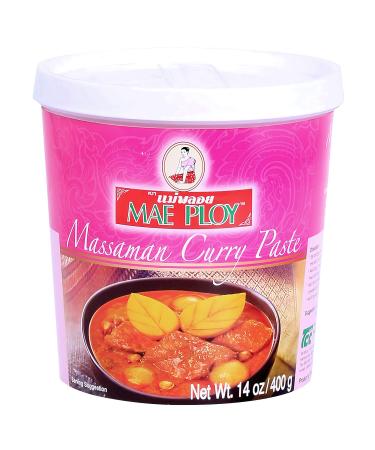 Mae Ploy Massaman Curry Paste, Authentic Thai Masaman Curry Paste For Thai Curries And Other Dishes, Aromatic Blend Of Herbs, Spices And Shrimp Paste (14 oz Tub)
