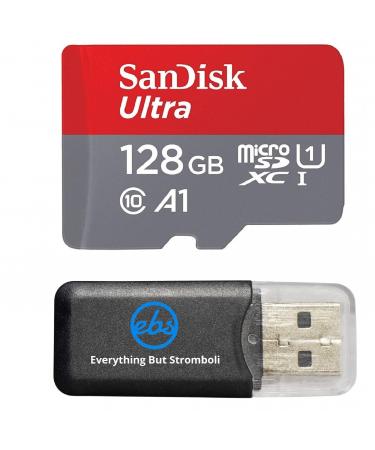 SanDisk 128GB Ultra Micro SDXC Memory Card Bundle Works with Samsung Galaxy Note 8 Note 9 Note Fan Edition Phone UHS-I Class 10 (SDSQUAR-128G-GN6MN) Plus Everything But Stromboli (TM) Card Reader Class 10 128GB