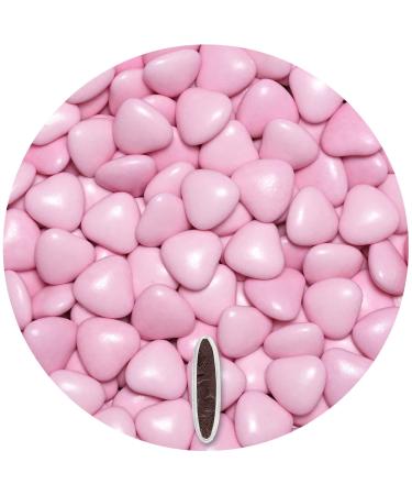 One -Ein chocolate heart 500g approx. 245 pink shine - guest gifts wedding baptism - chocolate chocolate chocolate lenses heart candy bar candy wedding almonds baptismal tanks heart drages pink 500 g (1 Pack)