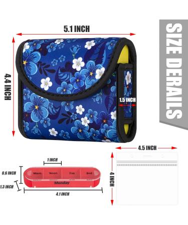 Weekly Travel Pill Organizer Case - 7-Day AM PM Medication Reminder with Neoprene Carrying Case - 4 Times a Day Compartments for Easy International Use - Buy Online on GoSupps.com