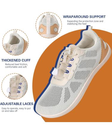 IceUnicorn Barefoot Shoes for Women & Men - Wide Fitting Leisure & Walking Shoes - EU Size 39 Beige - Buy Online on GoSupps.com