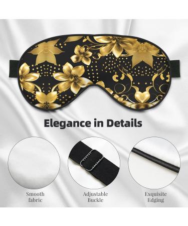 SSIMOO Black & Gold Floral Eye Mask - Ultra-Soft Light-Blocking for Comfort & Restful Sleep | International Shipping - Buy Online on GoSupps.com