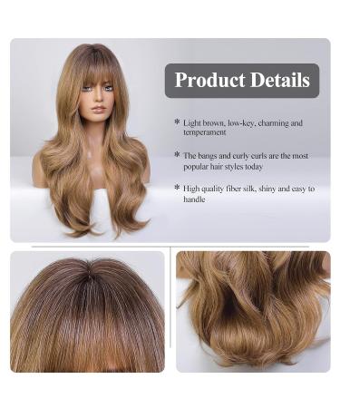 Ombre Brown Curly Wigs for Women - Heat-Resistant Synthetic Haircube Ponytail Wig for Daily Use - Buy Online on GoSupps.com