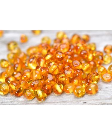 Gumstone 50 Piece Polished Honey Amber Beads | 100% Natural Baltic Amber for Handcrafted Jewelry | Absorbs Negative Energies - Perfect for Natural Remedies - Buy Online on GoSupps.com