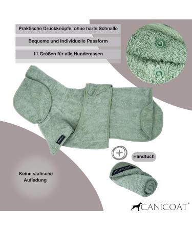 CANICOAT Dog Bathrobe Lavari - 100% Cotton Oeko-TEX Certified Size 5 Mint Green | International Shipping Available - Buy Online on GoSupps.com