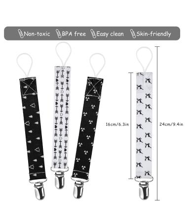 4-Pack Cotton Pacifier Chains for Newborns | Baby Bib Triangle Sucker Strap for Boys & Girls - Buy Online on GoSupps.com