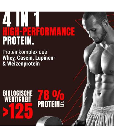 Powerstar Super Hi Pro 128 | Multi-Component 78% Protein Powder Chocolate 5x1000g | High Biological Value Protein Shake for Muscle Building - Buy Online on GoSupps.com