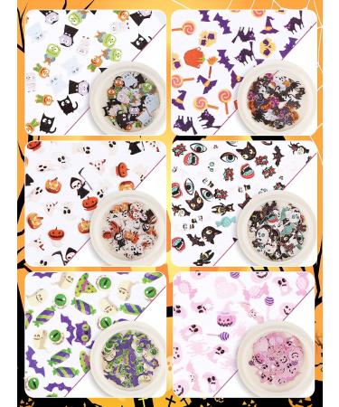 Kalolary 12 Boxes 3D Halloween Nail Art Sequin Stickers Holographic Halloween Witch Pumpkin Bat Sequins for Acrylic Nails DIY Manicure Sequin for Nail Art Decoration - Buy Online on GoSupps.com