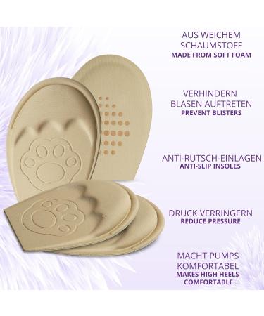Sulpo 2 Pair Bale Cushions for Too Big Shoes - Foam Padding for Foot Pain Relief - Fits Sizes 41-47 - Beige - Buy Online on GoSupps.com