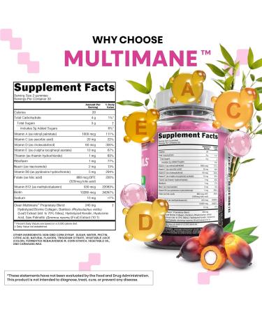 Clean Nutraceuticals Biotin Collagen Keratin Gummies | Hair Skin and Nails Vitamins for Women | Hyaluronic Acid Bamboo Vitamin A C D3 E Folate with Saw Palmetto Silica B3 B12 Vegan Gummy - Buy Online on GoSupps.com