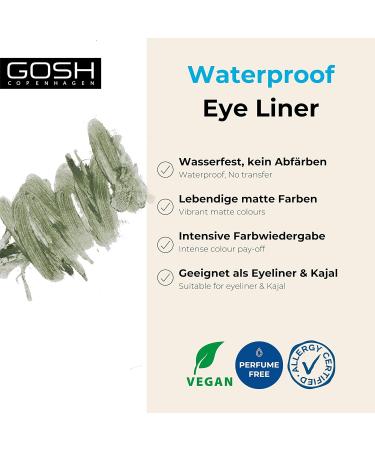 Gosh Matte Eyeliner in Intense Black - Creamy Soft Texture High Opacity Vegan & Perfume-Free - Ideal for Smokey Eyes - 1 Pack - Buy Online on GoSupps.com