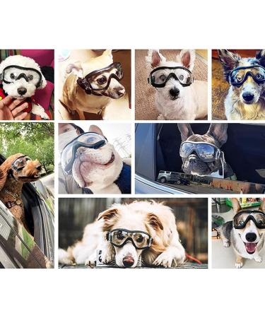 Pug Collar Dog Goggles Dog Sunglasses Snowproof Windproof Dog Glasses Pet Goggles For Travel Skiing Anti Fog Dog Snow Goggles Dog Eye Goggles With Adjustable Baby Dog (Clear One Size) One Size Clear - Buy Online on GoSupps.com