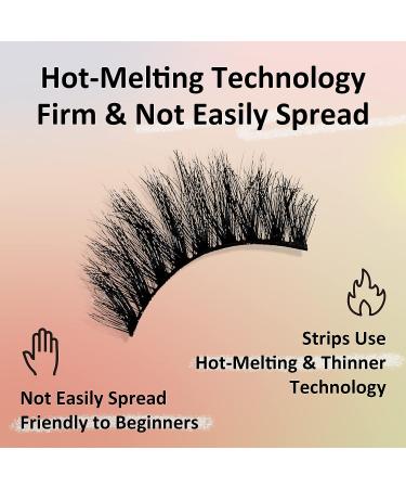 WILD UNIVERSE 3D Mink Faux Cat Eye False Eyelashes - 10 Pairs | 15mm Wispy Lightweight Curly Lashes - B010 - Buy Online on GoSupps.com