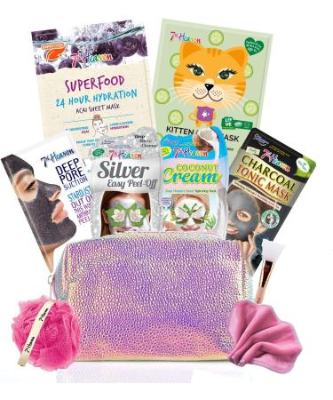 7th Heaven Mystery Face Mask Pamper Bag Lucky Dip Pink Cosmetic Gift Bag with a Selection of Face Masks & Beauty Accessories Mystery Skincare Set - Buy Online on GoSupps.com