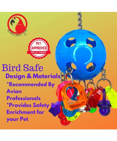 Colorful Plastic Bell Paci Pull Toy for Parrots and Similar Birds - Interactive and Pullable with Acrylic Ring & Pacifier - Buy Online on GoSupps.com