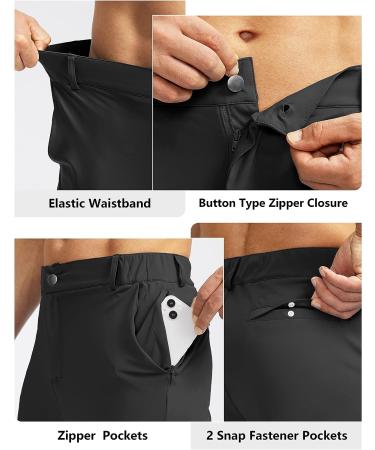 Soothfeel Men's Golf Joggers Pants | Slim Fit Stretch Sweatpants with 5 Pockets | Black, Large - Buy Online on GoSupps.com
