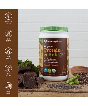 Buy Amazing Grass Vegan Protein & Kale Powder â€“ 20g Organic Protein + 1 Cup Greens, Chocolate Flavor, 15 Servings - Buy Online on GoSupps.com