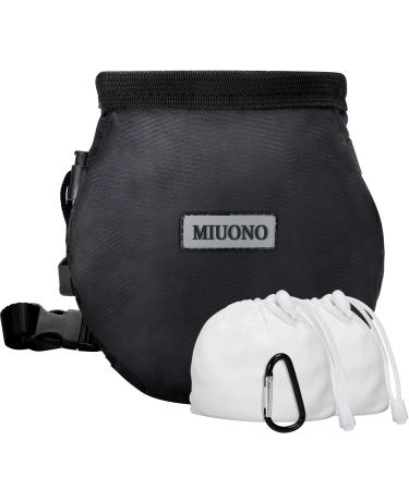 MIUONO Chalk Bag with 2 Chalk Balls, Belt, Carabiner Clip, Brush Loop and Zippered Pocket for Climbing, Bouldering, Gymnastics, Cross Fit and Lifting