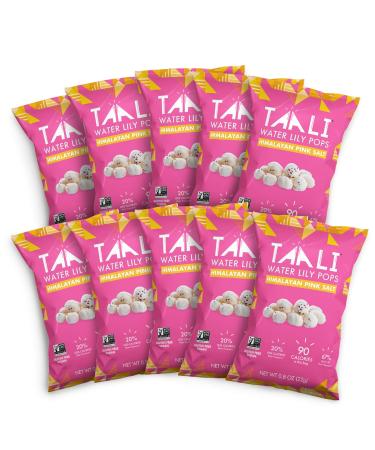 Taali Himalayan Pink Salt Water Lily Pops (10-Pack) - Classic Flavor from the Mountains | Protein-Rich Roasted Snack | Non GMO Verified | Individual 0.8 oz Bags Himalayan Pink Salt 0.8 Ounce (Pack of 10)