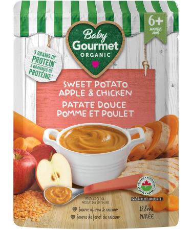 Baby Gourmet Organic Meals - Sweet Potato Apple & Chicken - Non-GMO BPA-Free No Added Sugar Or Salt No Fillers Or Thickeners 128ml - 16 Pack - Buy Online on GoSupps.com