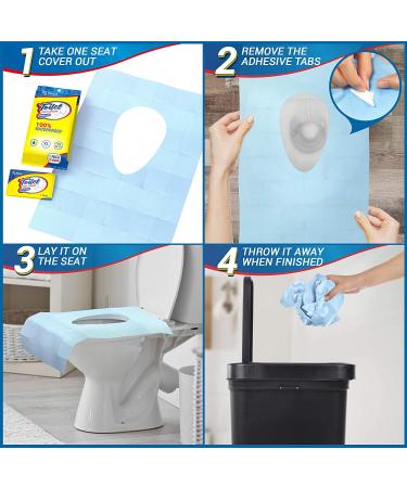 Disposable Waterproof Toilet Seat Covers (20 Pack) - XL Size for Adults & Kids - Ideal for Travel, Public Restrooms, Airplane & Camping - Buy Online on GoSupps.com