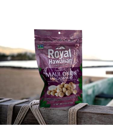 Royal Hawaiian Orchards Sweet Maui Onion Macadamia Nuts - Gluten-Free, Vegan, Non-GMO, Kosher - 4 oz (2 Pack) - Buy Online on GoSupps.com